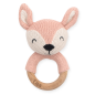 Preview: 054-014-65322 Jollein River knit Strick Babyspielzeug Greifring Rehlein rosa Personalisiert mit Name und Gravur