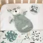 Preview: Ein niedliches Baby Schmusetuch Schnullertuch Reh in Grün von Jollein, das mit dem Namen personalisiert und bestickt werden kann.