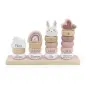 Mobile Preview: Label-Label - Stapelringe aus Holz rosa - Personalisiert mit Namen Geburtsdaten vom Baby