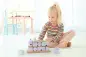 Preview: Babygeschenk Stapel- und Steckspiel Haus rosa Liebelini Personalisierbar mit Geburtsdaten und Namen Liebe-2001