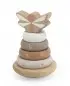 Preview: Label Label - Stapelturm - Stapelturm aus Holz Nougat - Personalisiert mit Namen Geburtsdaten Baby