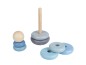 Preview: Bieco Holzspielzeug blau Stapelturm mit Personalisierung vom Baby oder Kleinkind