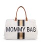Preview: Childhome Mommy Bag Wickeltasche Cremefarben Streifen Schwarz/Gold