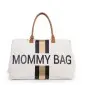 Preview: Childhome Mommy Bag Wickeltasche Cremefarben Streifen Schwarz/Gold