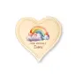 Preview: Personalisierte Frühstücksbrett Herz für Kinder und Babys – Einzigartige Geschenkideen mit Liebe zum Detail! Regenbogen Wolke
