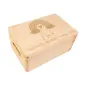 Preview: XXL 40x30x22 cm Personalisierte Baby Erinnerungsbox Holzkiste mit Name / Geburtsdaten und Regenbogen Motiv