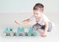 Preview: Liebelini Holzzug Eisenbahn blau aus Holz Personalisiertes Taufgeschenk für Jungen Kinder mit Namen