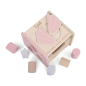Mobile Preview: Holzspielzeug Formen Steckspiel Sortierbox rosa | Jollein | Personalisiert 104-001-66025 Lasergravur mit Name und Geburtsdaten