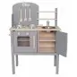 Preview: JaBaDaBaDo W7205 - Kinderküche Spielküche Holz mit Topf und Pfanne in grau ✔️ Name personalisiert