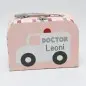 Preview: Doktor Arztkoffer Krankenwagen Set im Koffer rosa | JaBaDaBaDo | Personalisiert