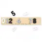 Mobile Preview: Jollein Holz Zahlenpuzzle Steckspiel Grau Weiß - Personalisiert mit Geburtsdaten und Name Lasergravur 105-001-65334