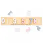 Preview: Jollein Holz Zahlenpuzzle Steckspiel Rosa - Personalisiert mit Geburtsdaten und Name Lasergravur - 105-001-65335