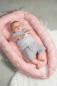 Mobile Preview: Jollein Babynest Kuschelnest 90x52 cm Regenbogen Rosa Nestchen