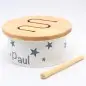 Preview: Kids Concept 1000151 - Kinder Musikinstrument Mini Holz Trommel in Weiß personalisiert mit Namen
