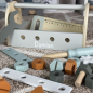 Preview: Holzspielzeug Werkzeugkoffer Werkzeugkiste bedruckt personalisierbar Junge