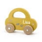 Preview: Label Label - Holzauto - Kinder Auto aus Holz Gelb - Personalisierbar mit Namen LLWT-25026