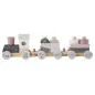 Mobile Preview: Label-Label LLWT-25163 Holzzug Holz-Eisenbahn rosa Personalisiert mit Geburtsdaten Namen - Geschenk zur Geburt Mädchen