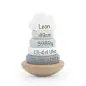 Mobile Preview: Label Label - Ring-Stapelturm - Stapelturm aus Holz Blau - Personalisiert mit Namen Geburtsdaten Baby Junge LLWT-25231