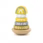 Preview: Label Label - Ring-Stapelturm - Stapelturm aus Holz Gelb - Personalisiert mit Namen Geburtsdaten - Geschenk zur Geburt - LLWT-25248