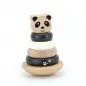 Preview: Label Label - Ring-Stapelturm - Stapelturm aus Holz Panda schwarz / weiß - Personalisiert mit Namen Geburtsdaten Babygeschenk LLWT-25446