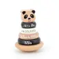 Mobile Preview: Label-Label - Stapelturm Panda schwarz / weiß - Personalisiert zur Geburt