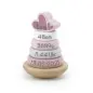 Mobile Preview: Label Label - Ring-Stapelturm - Stapelturm aus Holz Rosa - Personalisiert mit Namen Geburtsdaten - Babygeschenk zur Geburt Mädchen - LLWT-25224