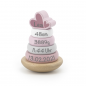 Mobile Preview: Label Label - Ring-Stapelturm - Stapelturm aus Holz Rosa - Personalisiert mit Namen Geburtsdaten - Babygeschenk zur Geburt Mädchen - LLWT-25224