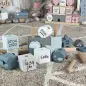 Preview: Babygeschenk Stapel- und Steckspiel Haus blau | Label-Label | Personalisierbar mit Geburtsdaten & Namen LLWT-25095