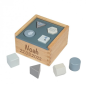 Preview: Label Label - Formen-Steckspiel Box - Kinder Sortierbox aus Holz Blau - Personalisierbar mit Lasergravur Name Geburtstag LLWT-25057