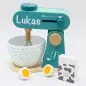 Preview: Label-Label Mixer Küchenmaschine Spielküche holz mint personalisiert Name LLWT-24913