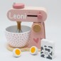 Preview: Label-Label Mixer Küchenmaschine Spielküche holz rosa personalisiert Name LLWT-24937