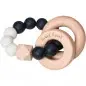 Preview: Zahnungshilfe Beissring Perlen in schwarz & weiß Silikon & Holz | Label-Label