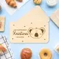 Preview: Personalisiertes Frühstücksbrettchen mit Lasergravur für Kinder mit Namen - Babygeschenk für Kinder mit Lasergravur und Koala als Kommuionsgeschenk zur Kommunion