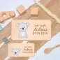 Preview: Personalisiertes Frühstücksbrettchen bedruckt für Kinder mit Namen - Babygeschenk für Kinder bedruckt und Koala als Taufgeschenk zur Taufe