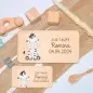 Preview: Personalisiertes Frühstücksbrettchen bedruckt für Kinder mit Namen - Babygeschenk für Kinder bedruckt und Zebra als Taufgeschenk zur Taufe