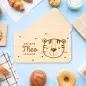 Preview: Personalisiertes Frühstücksbrettchen mit Lasergravur für Kinder mit Namen - Babygeschenk für Kinder mit Lasergravur und Tiger als Taufgeschenk zur Taufe