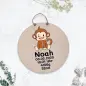 Preview: Personalisiertes Kinderzimmer Holzschild mit Affe aus Holz mit Name