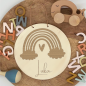 Preview: 20 cm Personalisiertes Namensschild mit Motiv "Regenbogen" Motiv 4 aus Holz mit Name