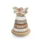 Preview: Label Label - Stapelturm - Stapelturm aus Holz Nougat - Personalisiertes Taufgeschenk - Geschenk zur Taufe für Baby und Kind