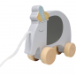 Mobile Preview: Tryco Holz Nachziehtier Elefant blau Nachziehspielzeug personalisiert Name