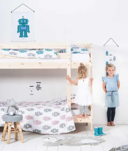 Kinder Messlatte Roboter rosa - Jollein - Personalisiert mit Namen