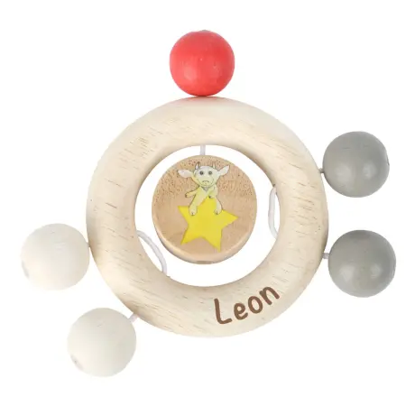 Baby Greifring Beißring mit Perlen aus Holz Ludwig ✔️ small foot 10650