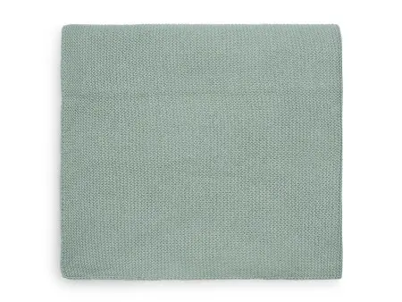 Babydecke Strickdecke Basic Knit Grün (75x100 cm) | Jollein | Personalisiert mit Name und Datum