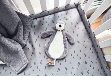 Jollein Baby Schnullertuch Schmusetuch Pinguin in grau