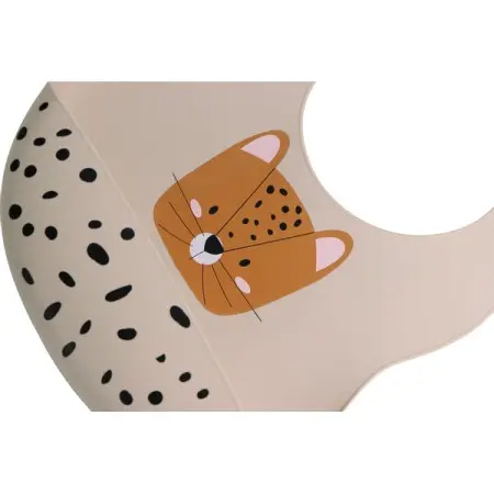 Tryco Baby Silikon Lätzchen mit Auffangschale Leopard Sand