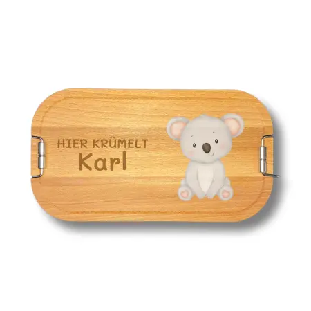 Personalisierte Brotbox für Kinder | Mit Name und Koala
