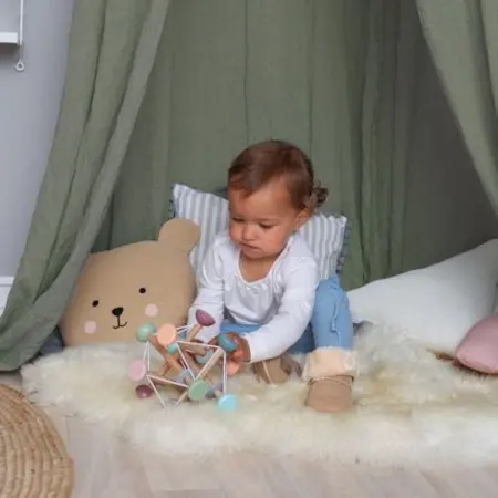 JaBaDaBaDo Kinder Kuschelkisse Schmusekissen Teddybär - Personalisiert mit Name zur Geburt