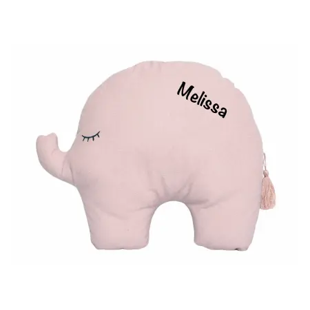 JaBaDaBaDo Kinder Kuschelkisse Schmusekissen rosa Elefant - Personalisiert mit Name zur Geburt