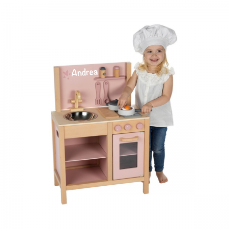 Kinder Holz-Spielkuuche in rosa Personalisiert Label-Label LLWT-25385 5420067925385