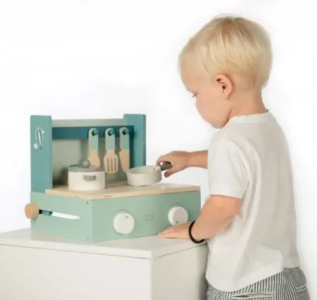 Label-Label faltbare Kinder-Spielküche mint / grün personalisiert LLWT-24760